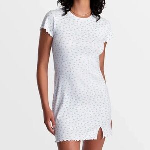 RVCA White Mini Dress with Floral Pattern
